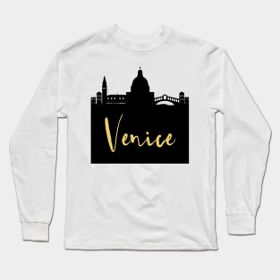 VENICE ITALY DESIGNER SILHOUETTE SKYLINE ART Long Sleeve T-Shirt